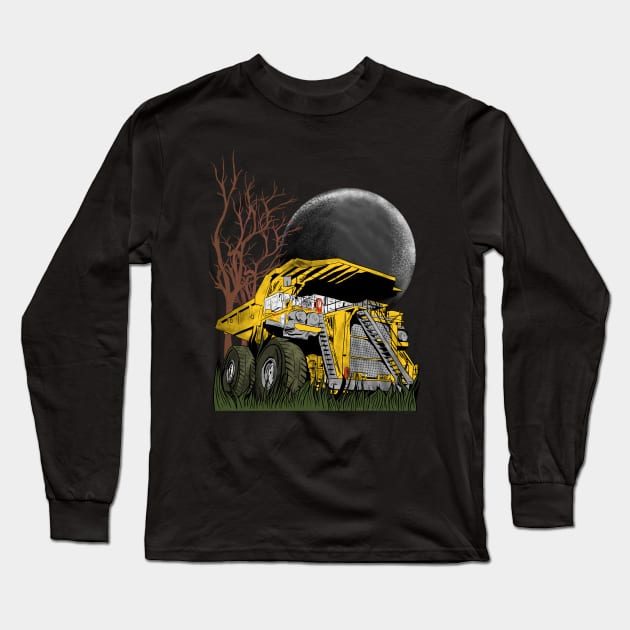 dump truck on halloween Long Sleeve T-Shirt by damnoverload